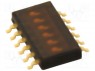 Переключатель: DIP-SWITCH; Кол-во секций: 6; ON-OFF; 0,025A/24ВDC