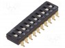 Переключатель: DIP-SWITCH; Кол-во секций: 10; ON-OFF; Положения: 2