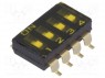 Переключатель: DIP-SWITCH; Кол-во секций: 4; ON-OFF; 0,025A/24ВDC