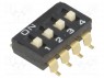 Переключатель: DIP-SWITCH; Кол-во секций: 4; ON-OFF; 0,025A/24ВDC
