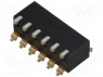Переключатель: DIP-SWITCH; Кол-во секций: 6; ON-OFF; 0,025A/24ВDC