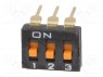 Переключатель: DIP-SWITCH; Кол-во секций: 3; ON-OFF; 0,025A/24ВDC