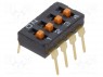 Переключатель: DIP-SWITCH; Кол-во секций: 4; ON-OFF; 0,025A/24ВDC