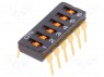 Переключатель: DIP-SWITCH; Кол-во секций: 6; ON-OFF; 0,025A/24ВDC
