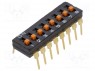 Переключатель: DIP-SWITCH; Кол-во секций: 8; ON-OFF; 0,025A/24ВDC