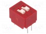 Переключатель: DIP-SWITCH; Кол-во секций: 2; OFF-ON; 0,025A/25ВDC