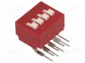 Переключатель: DIP-SWITCH; Кол-во секций: 4; OFF-ON; 0,025A/25ВDC