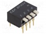 Переключатель: DIP-SWITCH; Кол-во секций: 4; OFF-ON; 0,025A/24ВDC