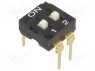 Переключатель: DIP-SWITCH; Кол-во секций: 2; ON-OFF; 0,05A/12ВDC