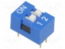 Переключатель: DIP-SWITCH; Кол-во секций: 2; ON-OFF; 0,05A/12ВDC