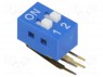 Переключатель: DIP-SWITCH; Кол-во секций: 2; ON-OFF; 0,05A/12ВDC