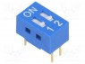 Переключатель: DIP-SWITCH; Кол-во секций: 2; ON-OFF; 0,05A/12ВDC