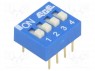 Переключатель: DIP-SWITCH; Кол-во секций: 4; ON-OFF; 0,1A/24ВDC