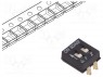 Переключатель: DIP-SWITCH; Кол-во секций: 2; OFF-ON; 0,025A/24ВDC