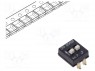 Переключатель: DIP-SWITCH; Кол-во секций: 2; ON-OFF; 0,025A/24ВDC