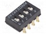 Переключатель: DIP-SWITCH; Кол-во секций: 4; ON-OFF; 0,025A/24ВDC
