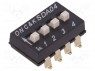 Переключатель: DIP-SWITCH; Кол-во секций: 4; OFF-ON; 0,025A/24ВDC