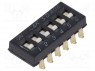 Переключатель: DIP-SWITCH; Кол-во секций: 6; ON-OFF; 0,025A/24ВDC