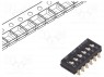Переключатель: DIP-SWITCH; Кол-во секций: 6; OFF-ON; 0,025A/24ВDC
