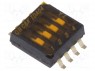 Переключатель: DIP-SWITCH; Кол-во секций: 4; OFF-ON; 0,025A/24ВDC