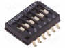 Переключатель: DIP-SWITCH; Кол-во секций: 6; OFF-ON; 0,025A/24ВDC