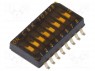 Переключатель: DIP-SWITCH; Кол-во секций: 8; OFF-ON; 0,025A/24ВDC