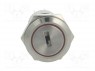 Switch: key switch; 3-position; Contacts: 3PST; Ø19mm; Key: flat
