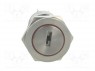 Switch: key switch; 3-position; Contacts: 3PST; Ø19mm; Key: flat