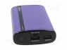 Аккум: powerbank; 7800мАч; 2,1А; Вых: USB; Цвет: фиолетовый; 5ВDC