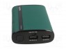 Аккум: powerbank; 7800мАч; 2,1А; Вых: USB; Цвет: зеленый; 5ВDC; 5В