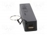 Аккум: powerbank; 2200мАч; 1А; Вых: USB; Цвет: черный; 5ВDC; Гнезда: 1