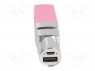 Аккум: powerbank; 2600мАч; 1А; Вых: USB; Цвет: розовый; 5ВDC; 5В