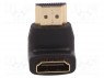 Адаптер; HDMI гнездо 90°,вилка HDMI; Цвет: черный