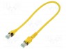 Patch cord; S/FTP; 6a; ���������; Cu; PUR; ������; 0,5�; 27AWG