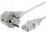 Кабель; угловая вилка CEE 7/7 (E/F),IEC C13 "мама"; 1,8м; белый