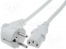 Кабель; угловая вилка CEE 7/7 (E/F),IEC C13 "мама"; 1,8м; белый