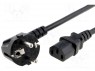 Кабель; угловая вилка CEE 7/7 (E/F),IEC C13 "мама"; 10м; черный