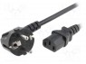 Кабель; угловая вилка CEE 7/7 (E/F),IEC C13 "мама"; 3м; черный