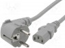Кабель; угловая вилка CEE 7/7 (E/F),IEC C13 "мама"; 4м; серый