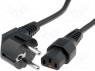 Кабель; угловая вилка CEE 7/7 (E/F),IEC C13 "мама"; 5м; черный