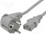 Кабель; угловая вилка CEE 7/7 (E/F),IEC C13 "мама"; 5м; серый