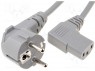 Кабель; угловая вилка CEE 7/7 (E/F),IEC C13 "мама" 90°; 1м