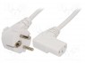 Кабель; угловая вилка CEE 7/7 (E/F),IEC C13 "мама" 90°; 1м