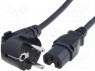Кабель; угловая вилка CEE 7/7 (E/F),IEC C15 "мама"; 1,8м; 10А