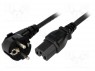 Кабель; угловая вилка CEE 7/7 (E/F),IEC C15 "мама"; 5м; черный