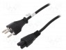 Кабель; IEC C5 "мама",вилка SEV-1011 (J); 1,8м; черный; 2,5А
