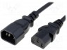 Кабель; IEC C13 "мама",IEC C14 "папа"; 1м; черный; ПВХ; 3x0,75мм2