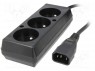 Кабель; гнездо CEE 7/5 (E),IEC C14 "папа"; 0,3м; Гнезда: 3; ПВХ