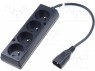 Кабель; гнездо CEE 7/5 (E),IEC C14 "папа"; 0,3м; Гнезда: 4; ПВХ
