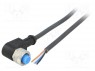 Соединительный кабель; M12; PIN: 4; угловой; 2м; вилка; 250ВAC; 4А